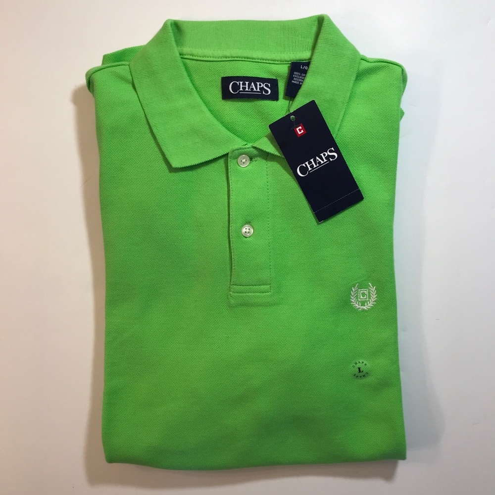 Chaps Men’s Polo Shirt Size Large Lime Green